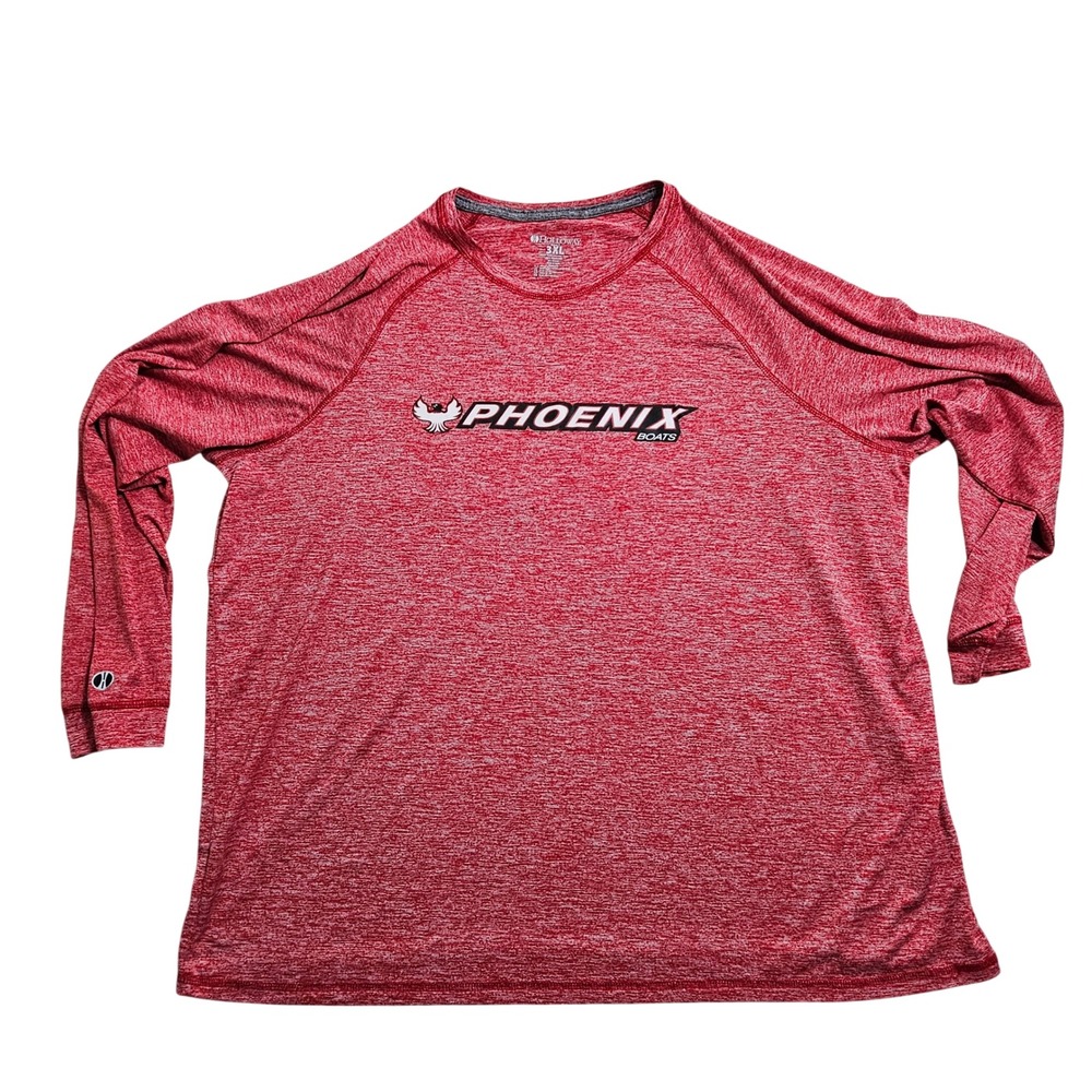 Holloway Phoenix Boats Performance Shirt 3XL Red Heather Long Sleeve Raglan